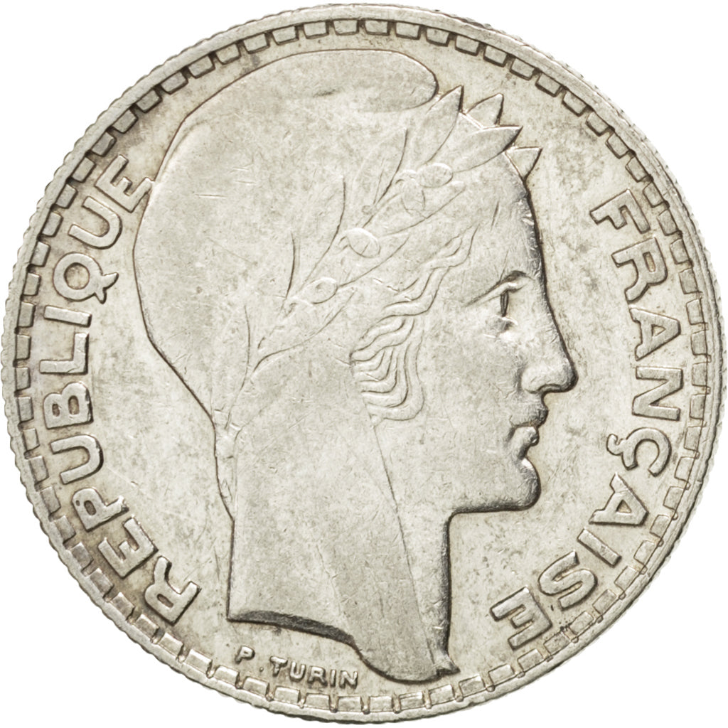 FRANCE, Turin, 10 Francs, 1933, Paris, KM #878, EF(40-45), Silver, 28, Gadoury..