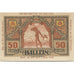 Banknote, Austria, Hallein, 50 Heller, personnage, 1920 UNC(63) Mehl:FS 344