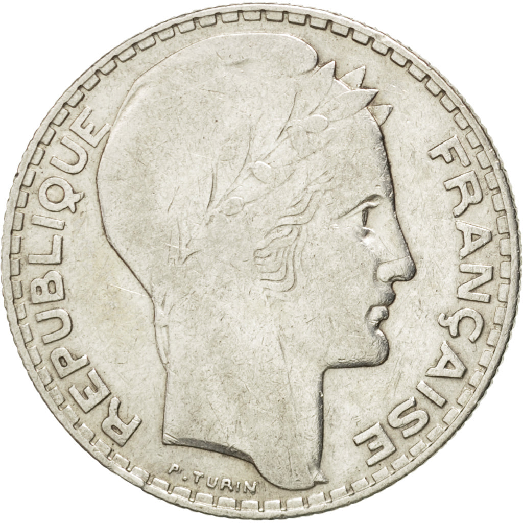 FRANCE, Turin, 10 Francs, 1934, Paris, KM #878, EF(40-45), Silver, 28, Gadoury..
