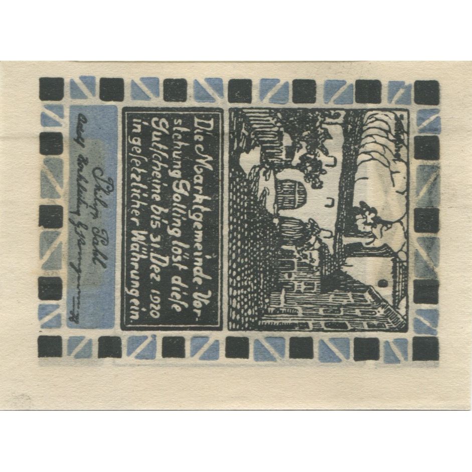 Billet, Autriche, Golling, 30 Heller, champs, 1920, 1920-12-31, SPL, Mehl:FS 249