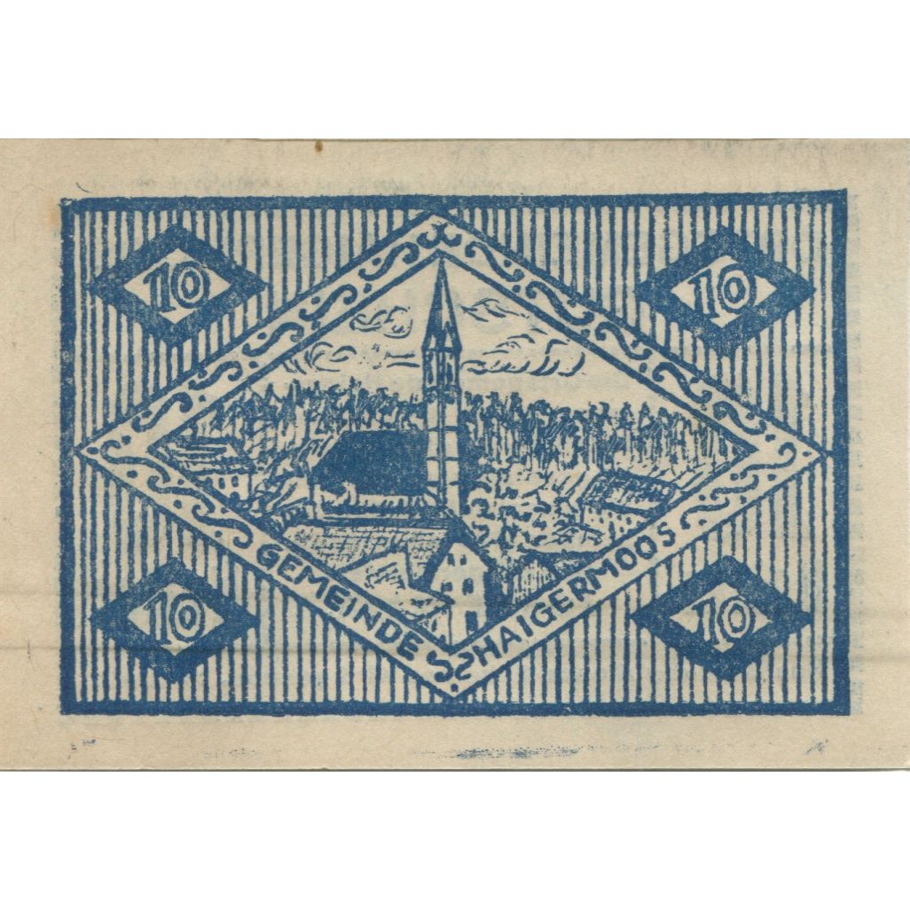 Banknot, Austria, Haigermoos, 10 Heller, Eglise 1920-12-31, UNC(63) Mehl:FS 336