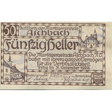 Banknote, Austria, Aschbach, 50 Heller, Eglise, 1920 UNC(63) Mehl:FS 55a