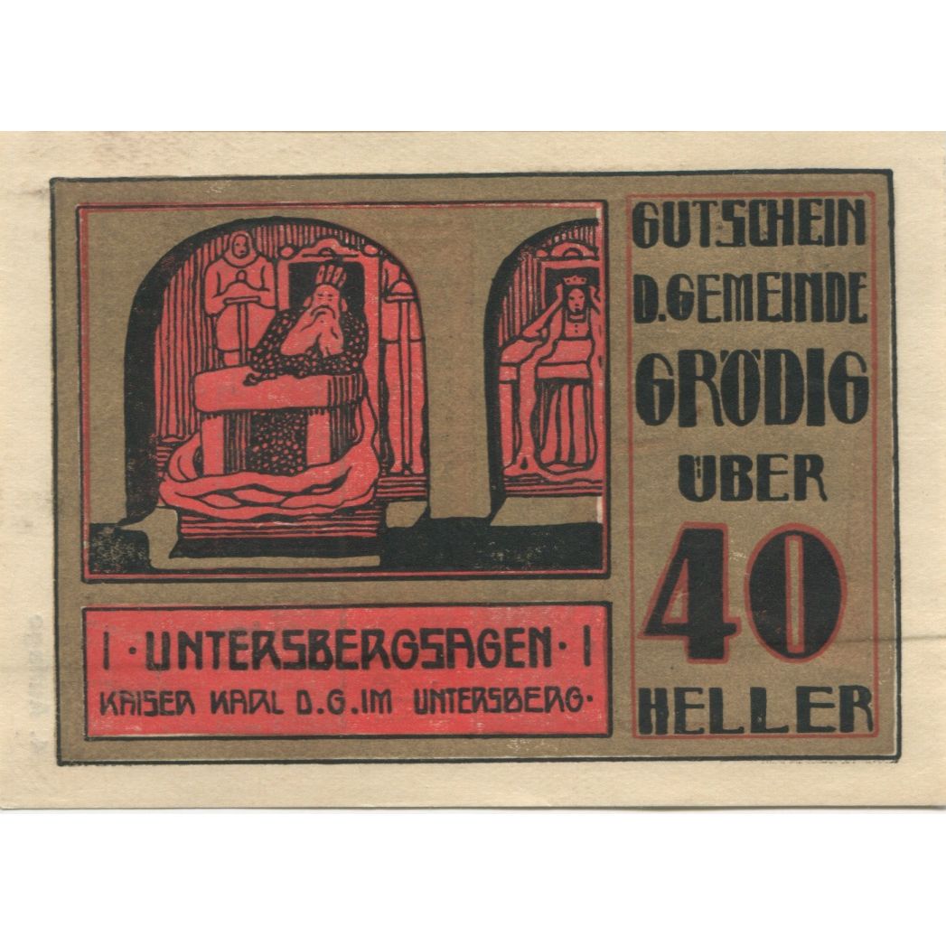 Biljet, Oostenrijk, Grödig, 40 Heller, roi, 1920, 1920-12-31, SPL, Mehl:FS 290g