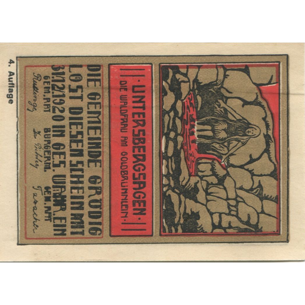 Biljet, Oostenrijk, Grödig, 40 Heller, roi, 1920, 1920-12-31, SPL, Mehl:FS 290g