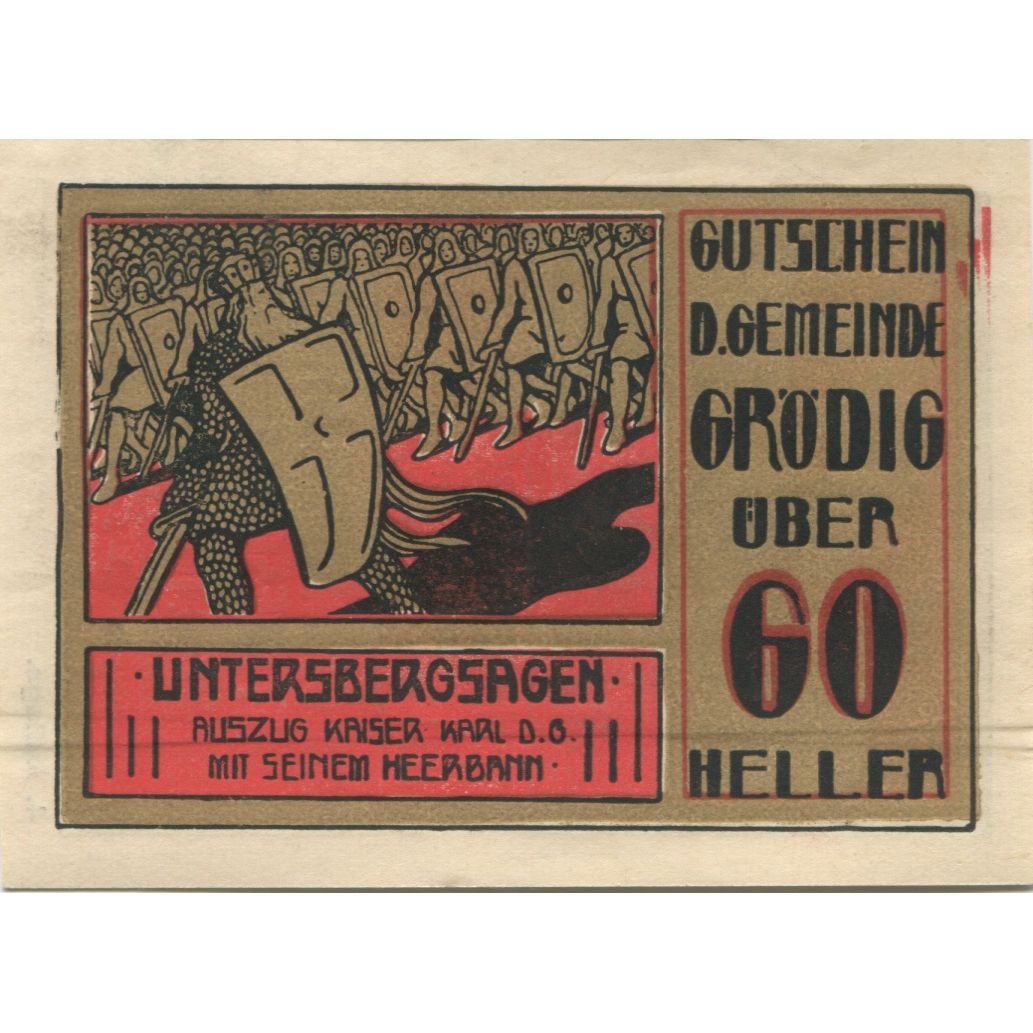 Billet, Autriche, Grödig, 60 Heller, personnage, 1920-12-31, SPL, Mehl:FS 290g
