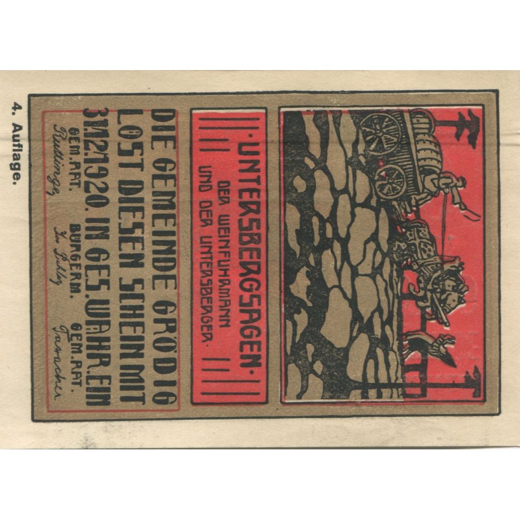 Billet, Autriche, Grödig, 60 Heller, personnage, 1920-12-31, SPL, Mehl:FS 290g
