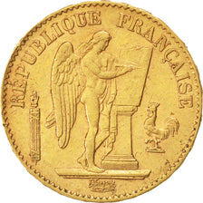 FRANCE, Génie, 20 Francs, 1892, Paris, KM #825, AU(50-53), Gold, Gadoury #1063, 