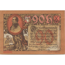 Banknote, Austria, Worgl, 90 Heller, portrait, 1920 UNC(63) Mehl:FS 1252a