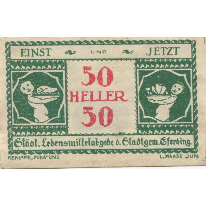 Banknote, Austria, Jetzt, 50 Heller, personnage, 1920 UNC(63) Mehl:FS 152I