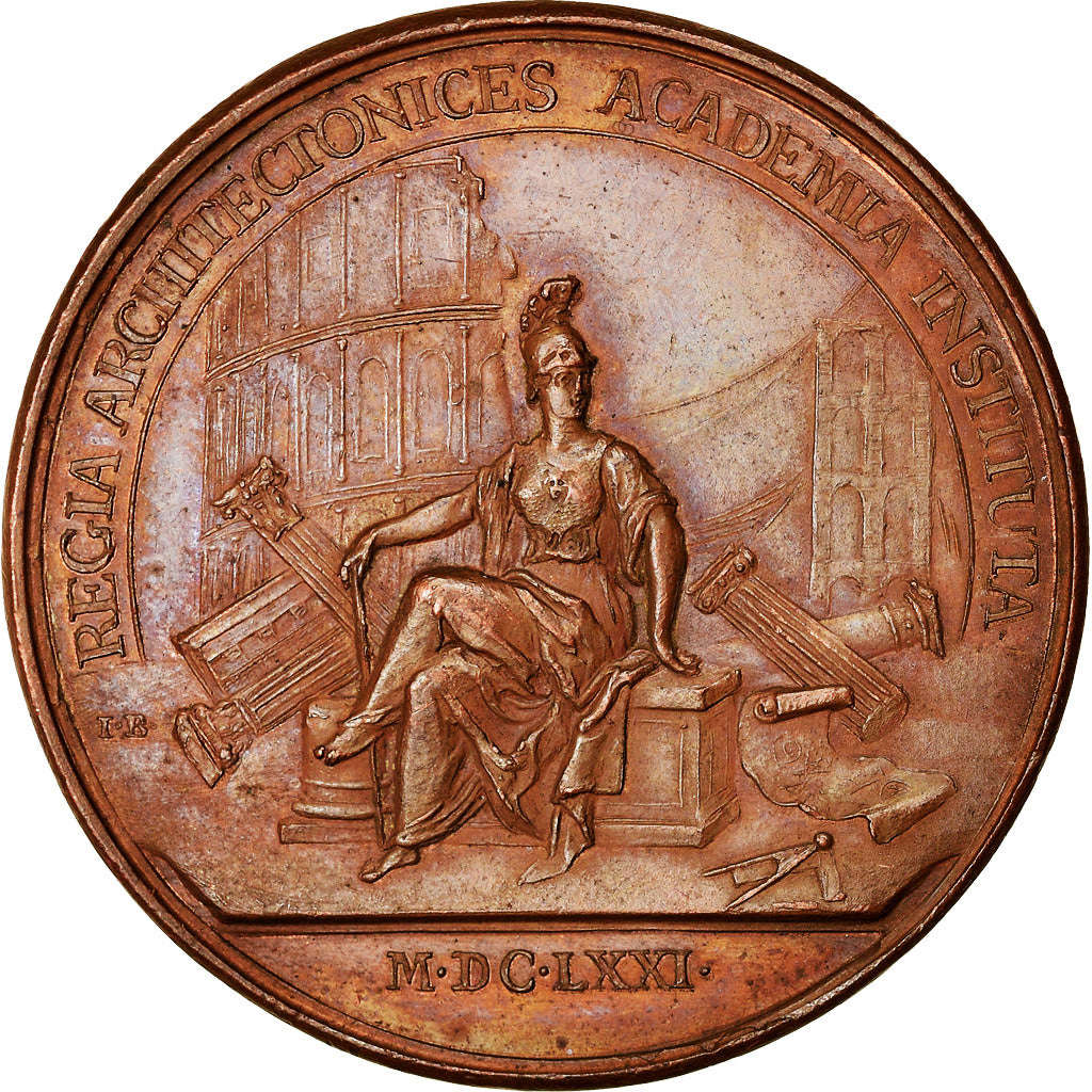 Frankreich, Medaille, Louis XIV, Académie Royale d'Architecture, History, 1671