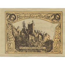Banknote, Austria, Frankenfels, 20 Heller, ruine, 1920 UNC(63) Mehl:FS 208a