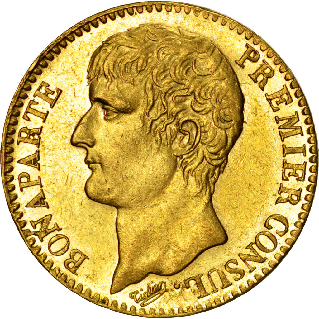 FRANCE, Napoléon I, 40 Francs, 1803, Paris, KM #652, AU(55-58), Gold, Gadoury #.