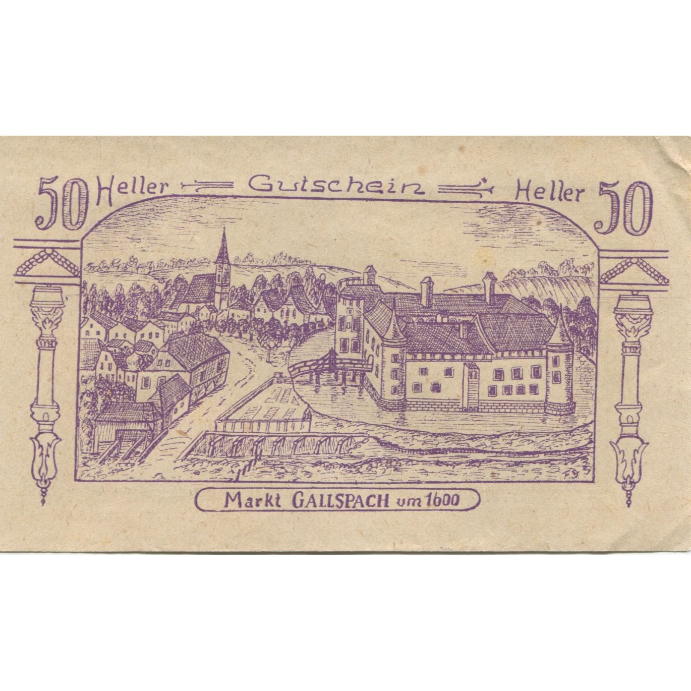 Banconote, Austria, Gallspach, 50 Heller, village, 1920, SPL-, Mehl:FS 219a