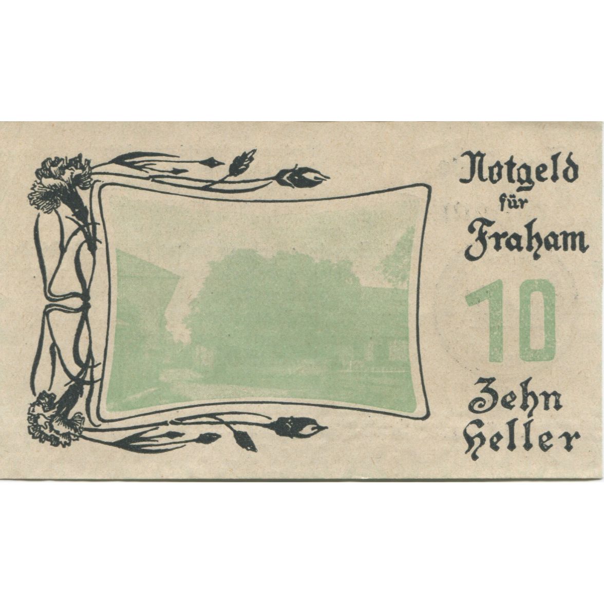 Banknote, Austria, Fraham, 10 Heller, ferme 1920-05-15, UNC(63), Mehl:FS 205c