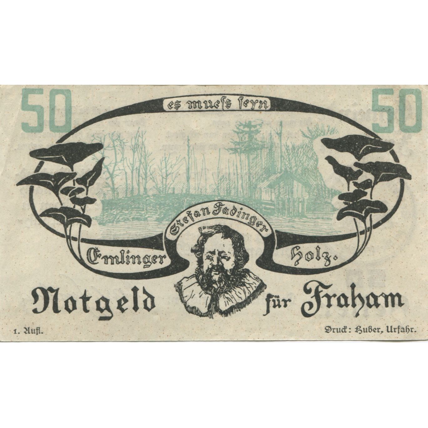 Banknote, Austria, Fraham, 50 Heller, étang 1920-05-15, UNC(63), Mehl:FS 205c