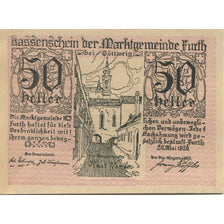 Banconote, Austria, Furth, 50 Heller, rue, 1920, 1920-09-30, SPL, Mehl:FS 214b