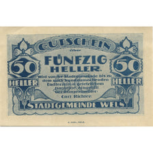 Banknote, Austria, Wels, 50 Heller, rue, 1920, UNC(63), Mehl:FS 1167