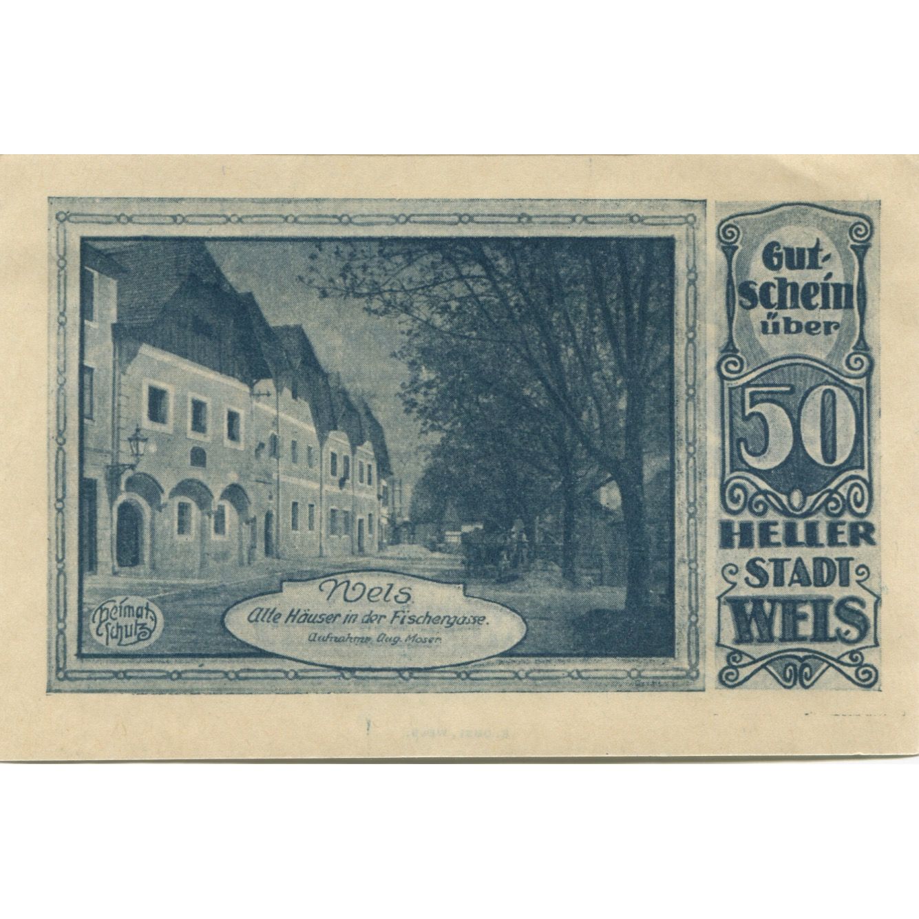 Banknote, Austria, Wels, 50 Heller, rue, 1920, UNC(63), Mehl:FS 1167