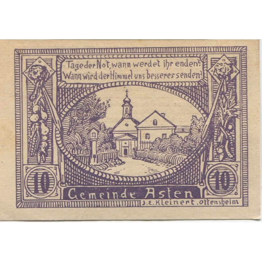 Banknote, Austria, Asten, 10 Heller, Eglise 1920-12-31, UNC(63), Mehl:FS 59a