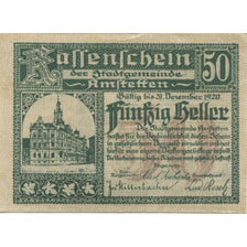 Banknote, Austria, Amstetten, 50 Heller, Eglise, 1920 UNC(63) Mehl:FS 37Ia