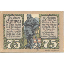 Banknote, Austria, Schwaz, 75 Heller, chevalier, 1920 UNC(63) Mehl:FS 983a