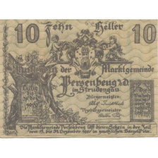 Banknote, Austria, Persenbeug, 10 Heller, village, 1920 UNC(63) Mehl:FS 735IIa