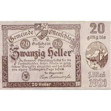 Banknote, Austria, Ottenschlag, 20 Heller, village, 1921 UNC(63) Mehl:FS 716a