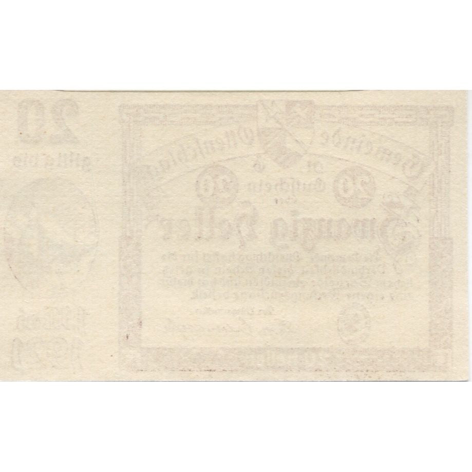 Banknote, Austria, Ottenschlag, 20 Heller, village, 1921 UNC(63) Mehl:FS 716a