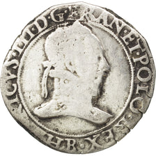 FRANCE, Franc au Col Plat, 1578, Rouen, VF(20-25), Silver, Sombart #4714, 13.70