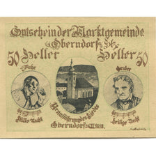 Banknote, Austria, Oberndorf, 50 Heller, Eglise, 1920, UNC(63) Mehl:FS 690a