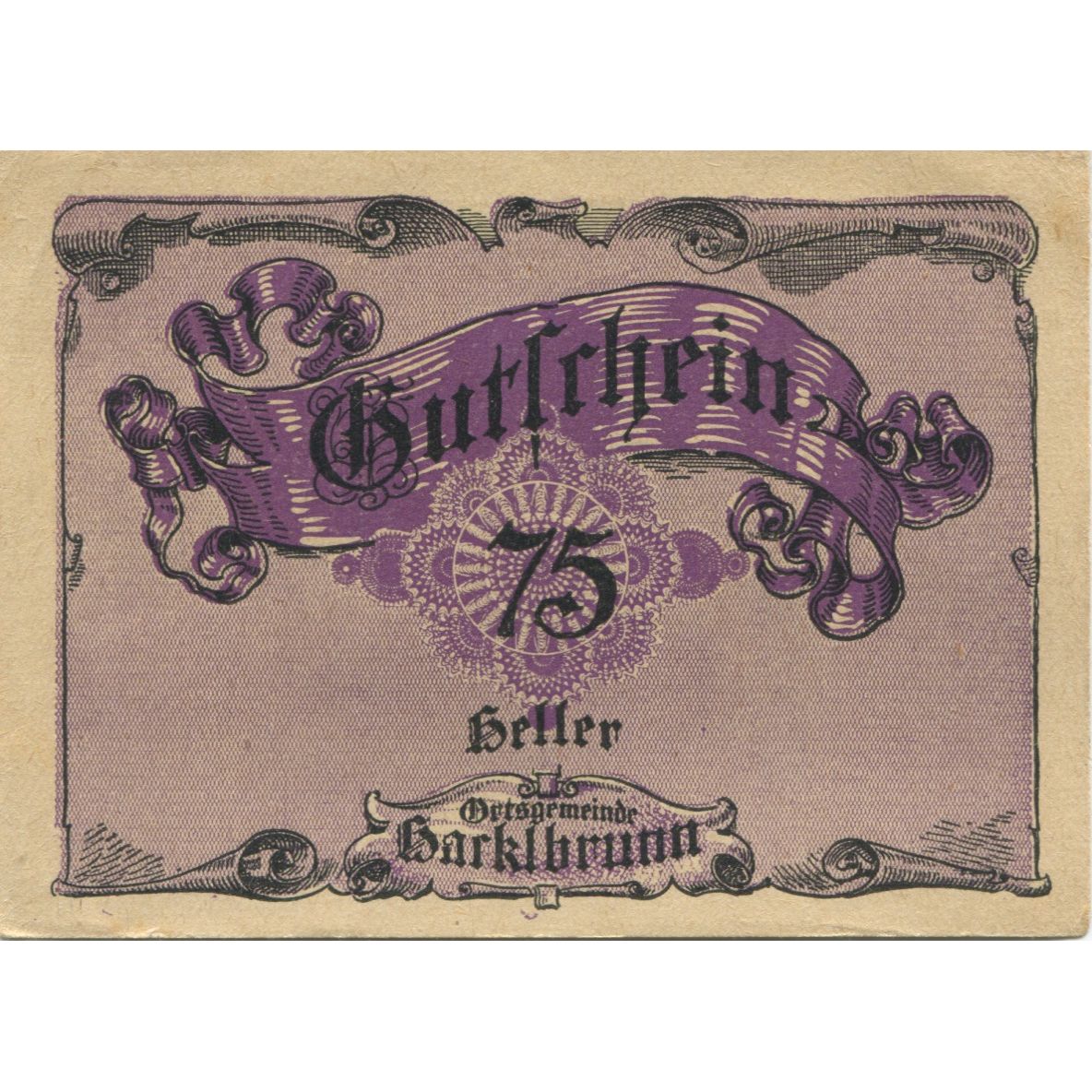 Banknote, Austria, Brunn, 75 Heller, Blason 1920-12-31, AU(55-58) Mehl:FS 323IIc