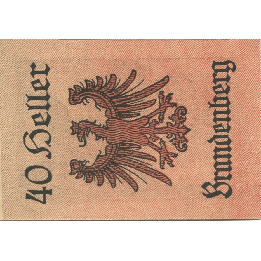 Banknote, Austria, Brandenberg, 40 Heller, aigle, 1920 UNC(63) Mehl:FS 99a