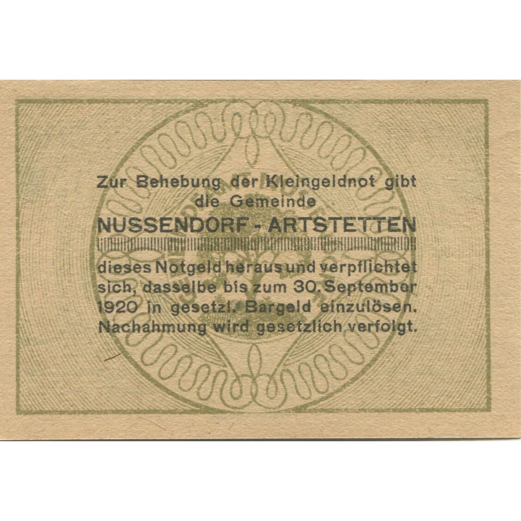 Banknote, Austria, Nussendorf, 10 Heller, Eglise, 1920 UNC(63) Mehl:FS 679a