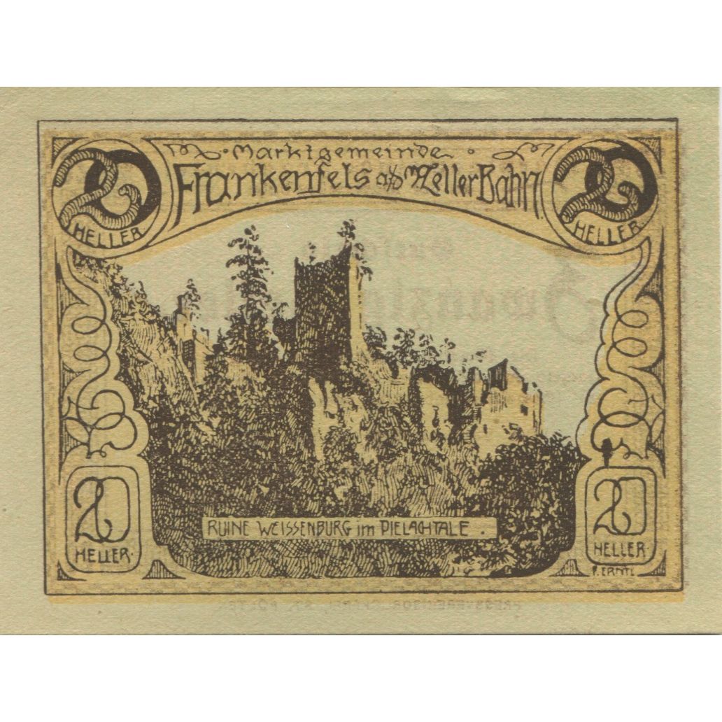 Banknote, Austria, Frankenfels, 20 Heller, ruine 1920-12-31 UNC(63) Mehl:FS 208a