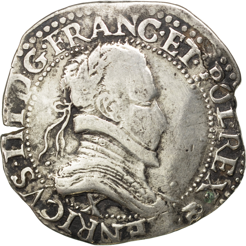 FRANCE, Franc au Col Plat, 1579, Amiens, VF(30-35), Silver, Sombart #4714, 13.71