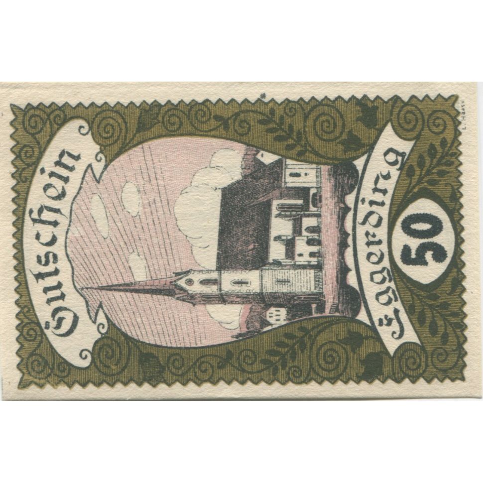 Banconote, Austria, Eggerding, 50 Heller, Eglise 1920-12-31, SPL, Mehl:FS 166a