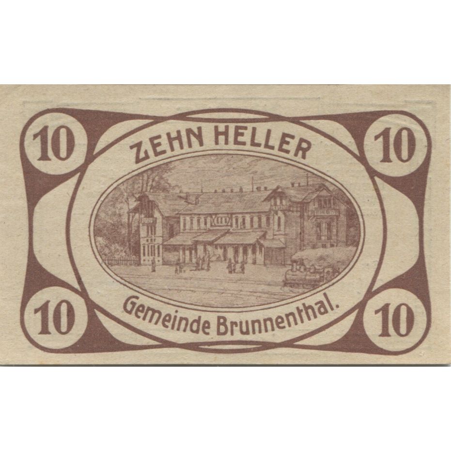 Banknote, Austria, Brunnenthal, 10 Heller, gare 1920-12-15, UNC(63) Mehl:FS 111a
