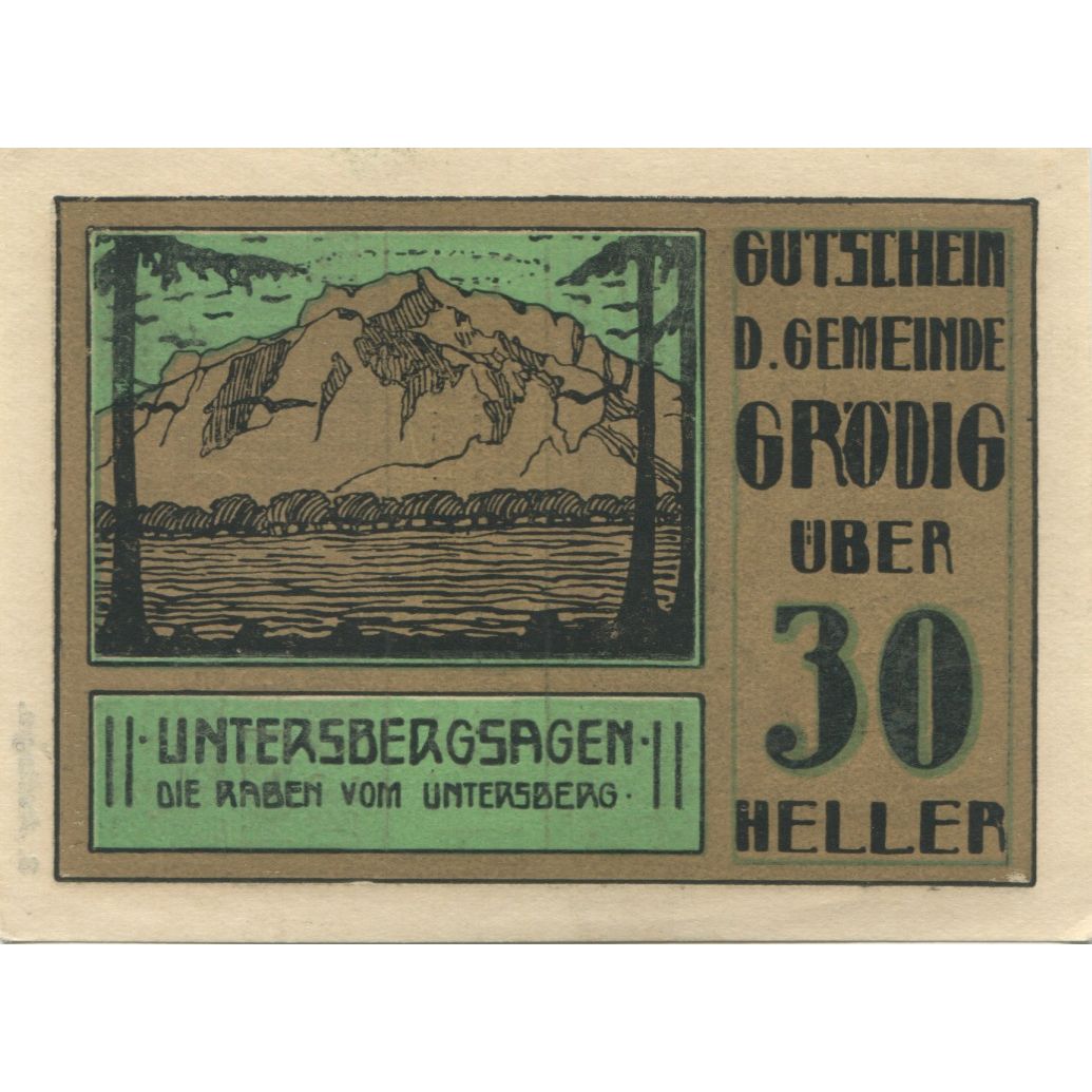 Banknote, Austria, Grödig, 30 Heller, montagne 1920-12-31, UNC(63) Mehl:FS 290e