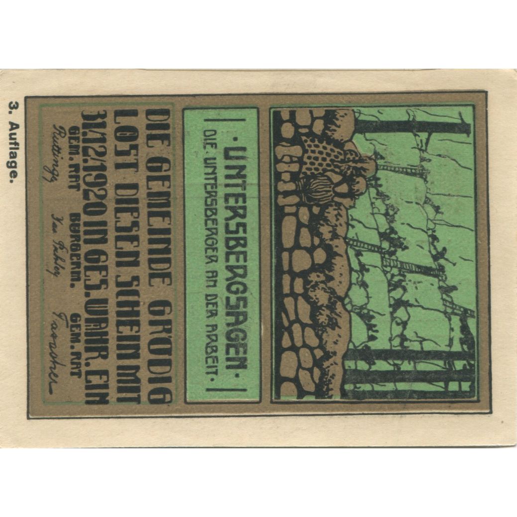 Banknote, Austria, Grödig, 30 Heller, montagne 1920-12-31, UNC(63) Mehl:FS 290e