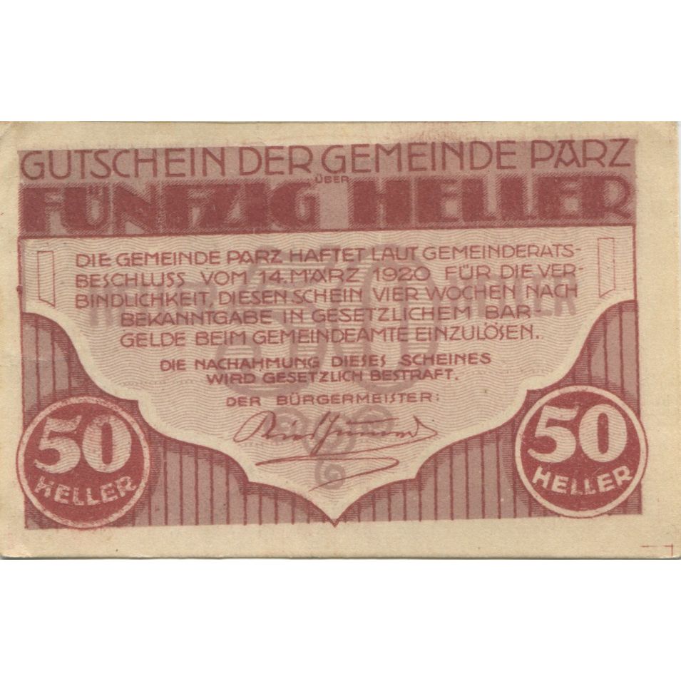 Banknote, Austria, 50 Heller, château, 1920, UNC(63), Mehl:FS 721a