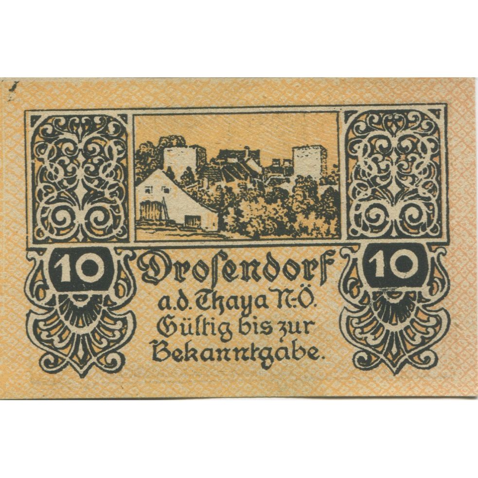 Banknote, Austria, Drosendorf, 10 Heller, mairie, 1920, UNC(63), Mehl:FS 134a