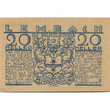 Banknote, Austria, Lembach, 20 Heller, Blason, 1920, UNC(63), Mehl:FS 510e