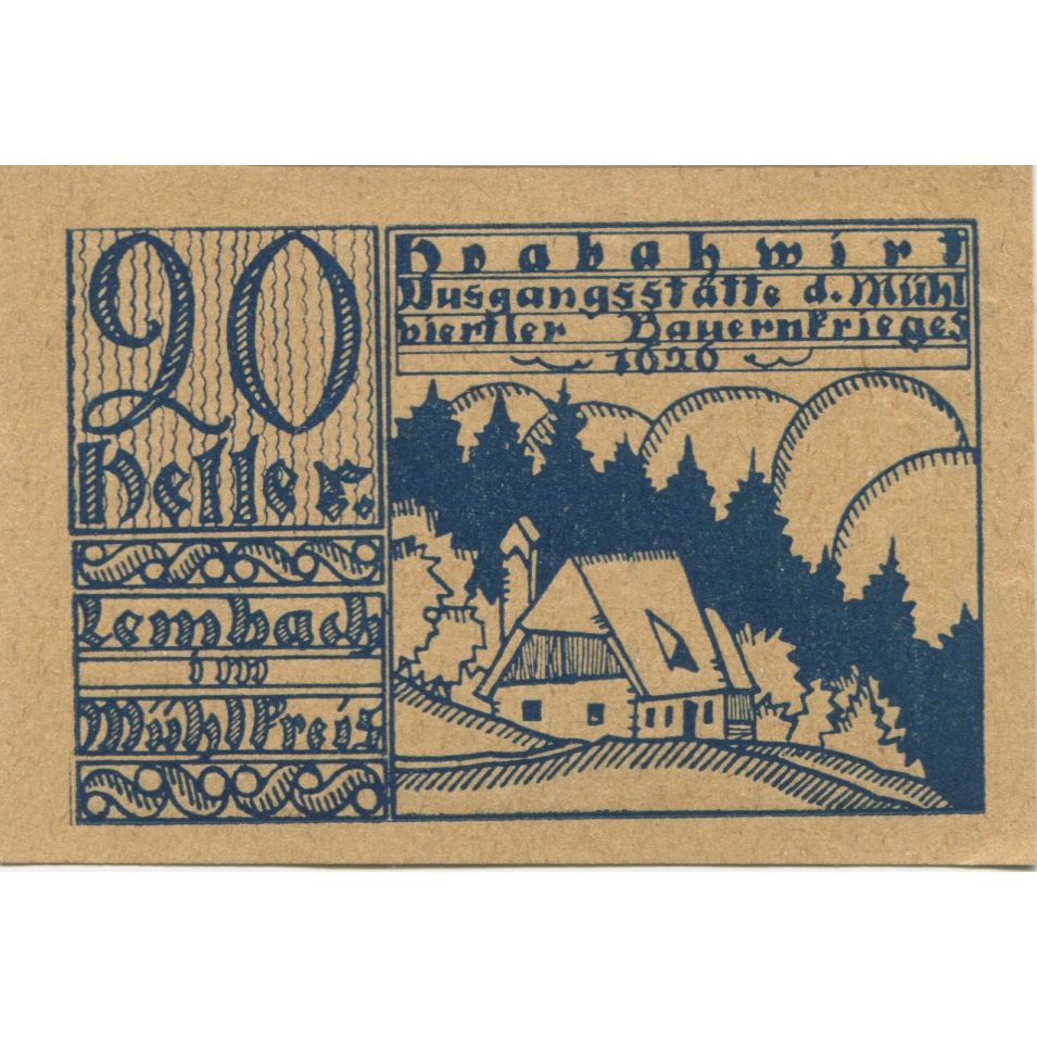Banknote, Austria, Lembach, 20 Heller, Blason, 1920, UNC(63), Mehl:FS 510e