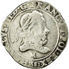 Monnaie, France, Franc au Col Fraisé, 1581, Toulouse, B+, Argent, Sombart:4720