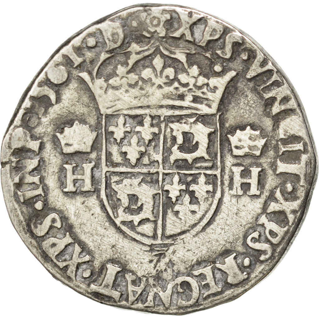 FRANCE, Teston, 1561, Grenoble, VF(20-25), Silver, Sombart #4596, 9.08