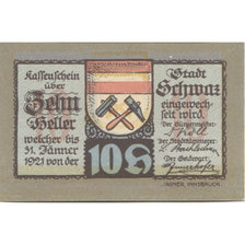 Banknote, Austria, Schwaz, 10 Heller, Blason, 1920 UNC(63), Mehl:FS 983a