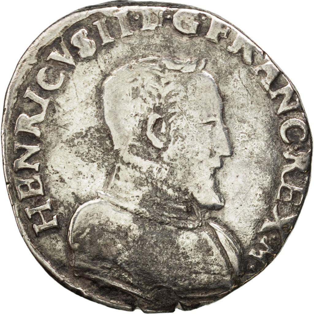 FRANCE, Teston, 1557, Lyons, VF(30-35), Silver, Sombart #4558, 9.01