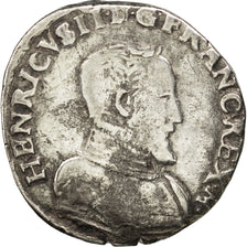 FRANCE, Teston, 1557, Lyons, VF(30-35), Silver, Sombart #4558, 9.01
