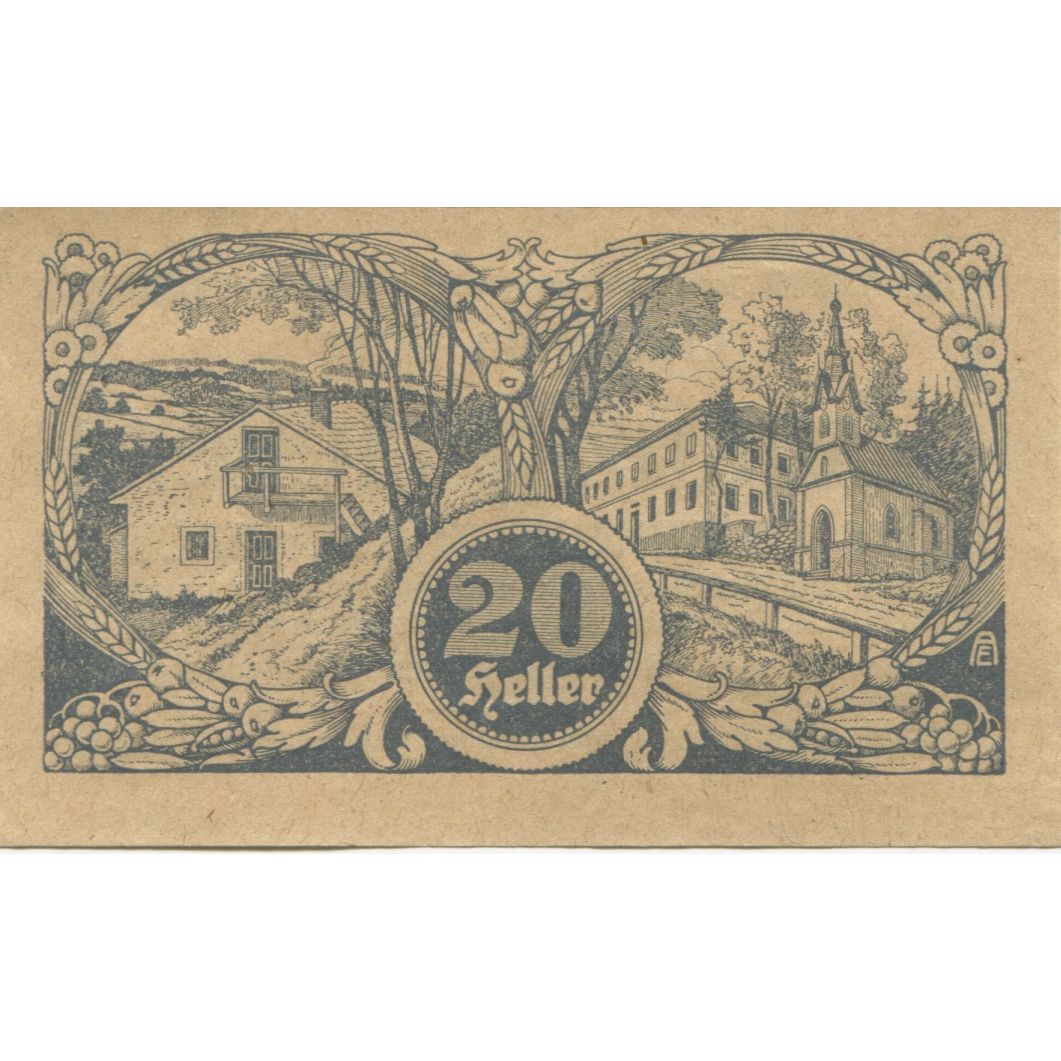 Banknote, Austria, Hirschbach, 20 Heller, chalet, 1920 UNC(63) Mehl:FS 379