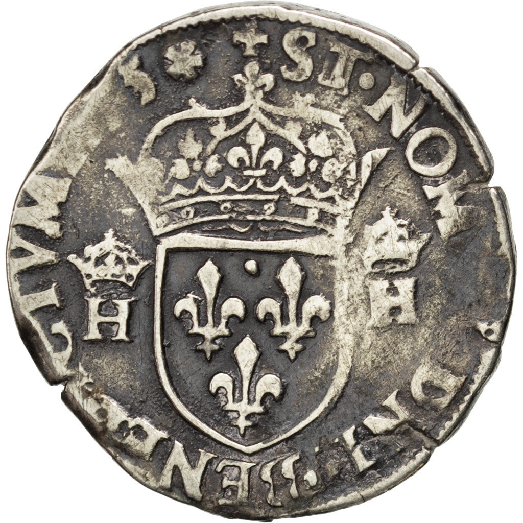 FRANCE, Teston, 1575, Nantes, VF(20-25), Silver, Sombart #4654, 9.28